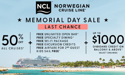 Norwegian Cruise Line - Memorial Day Sale Extended!